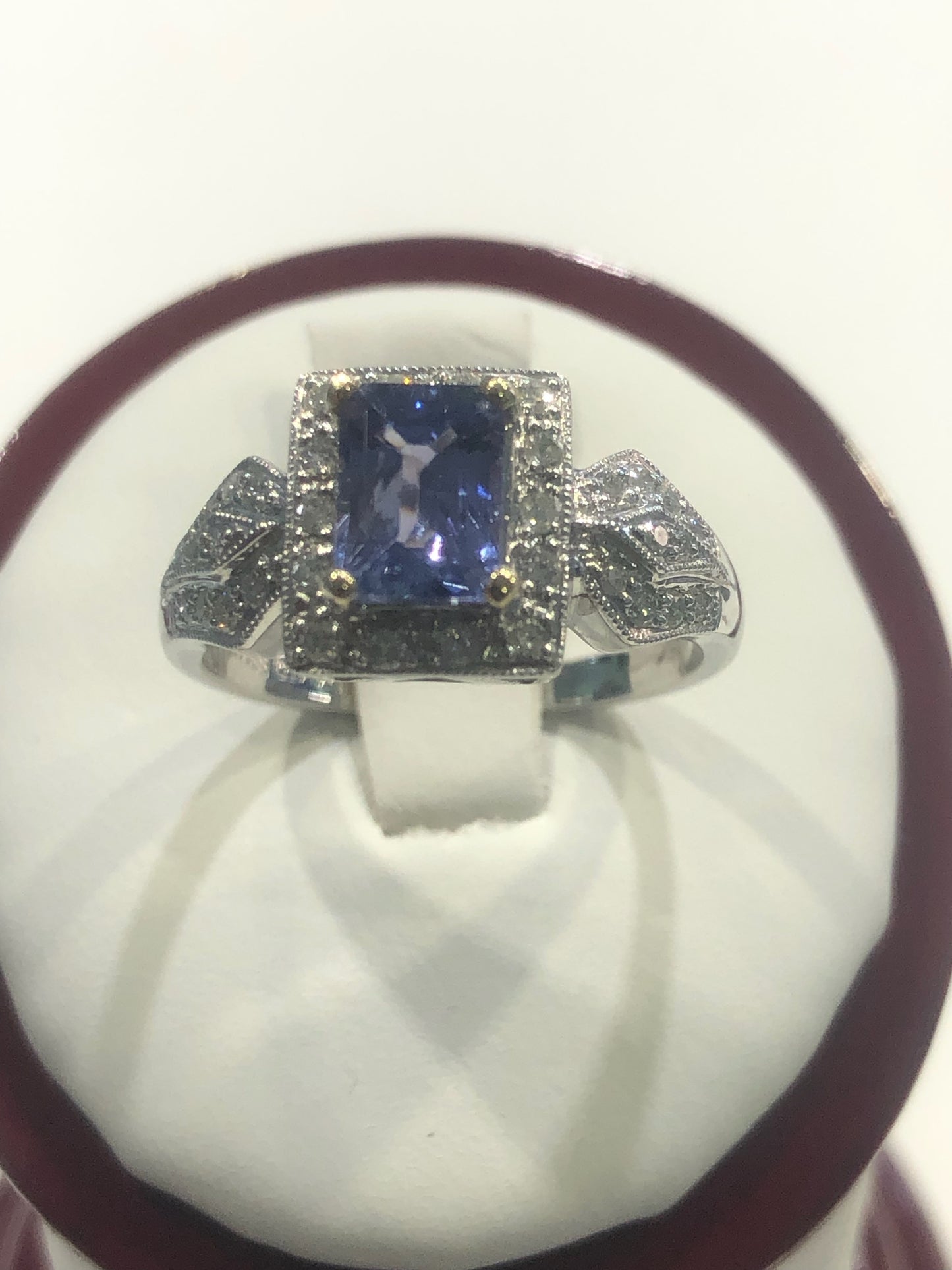 Tanzanite and White Gold Ring