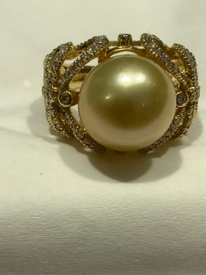 Rare Golden Pearl Ring