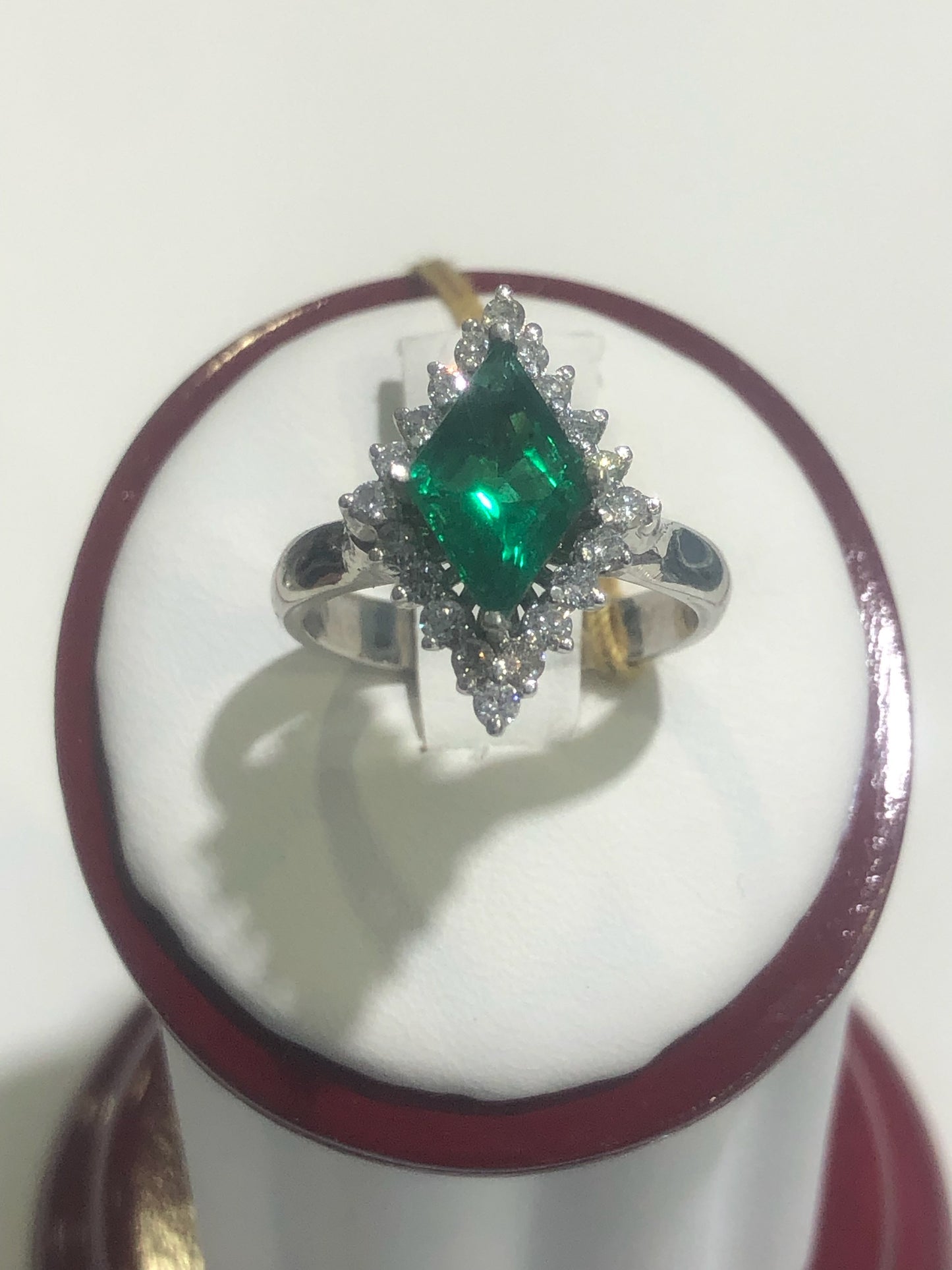 Rare Kite Cut Emerald Ring